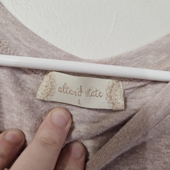 Altar'd State Baby Pink Short Sleeve Top With Layered Hem! - Picture 2 of 5